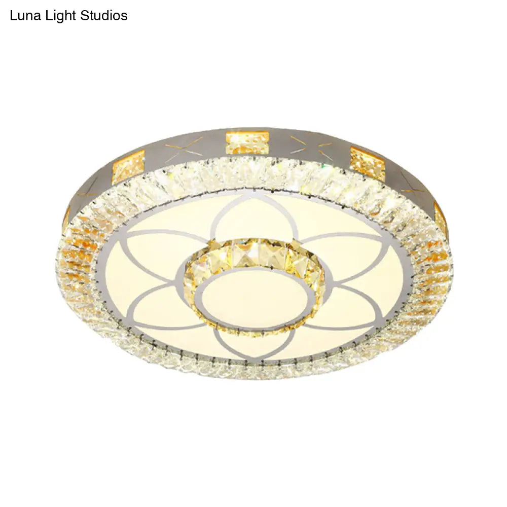 DecorBites™ DecorBites™ Modern Crystal LED Ceiling Light for Bedroom with White Flush Mount