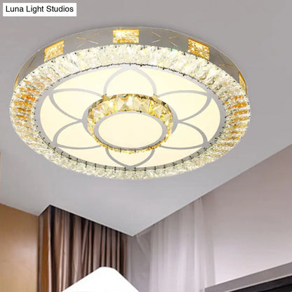 DecorBites™ DecorBites™ Modern Crystal LED Ceiling Light for Bedroom with White Flush Mount