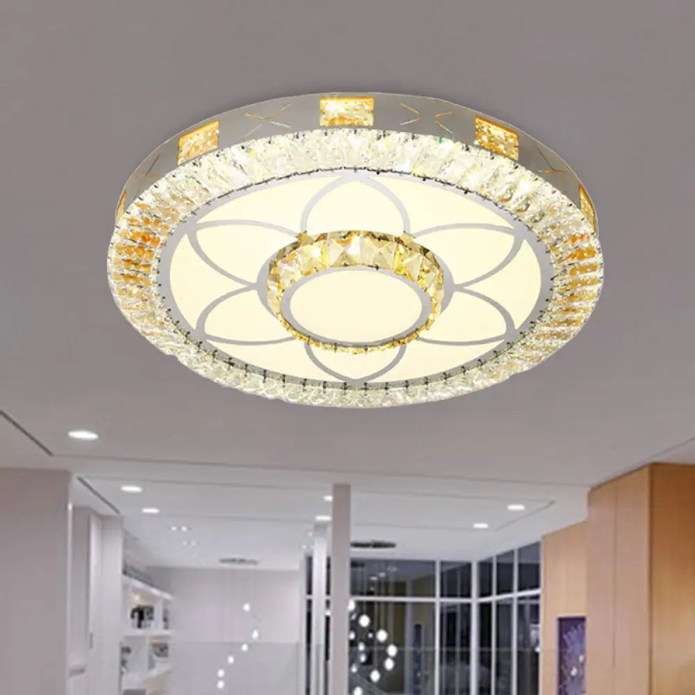 DecorBites™ DecorBites™ Modern Crystal LED Ceiling Light for Bedroom with White Flush Mount