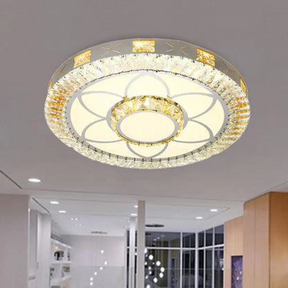 DecorBites™ DecorBites™ Modern Crystal LED Ceiling Light for Bedroom with White Flush Mount