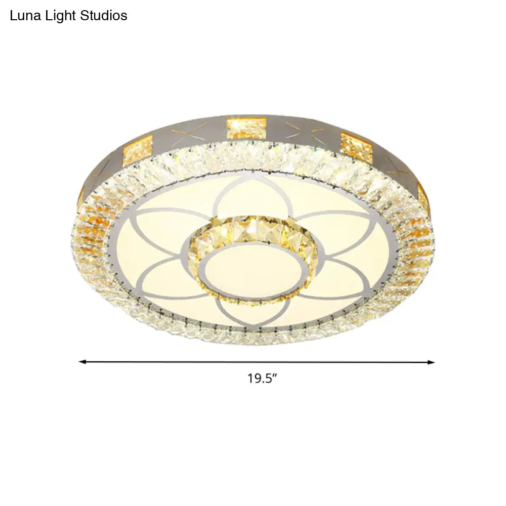 DecorBites™ DecorBites™ Modern Crystal LED Ceiling Light for Bedroom with White Flush Mount