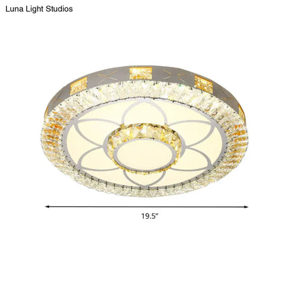 DecorBites™ DecorBites™ Modern Crystal LED Ceiling Light for Bedroom with White Flush Mount