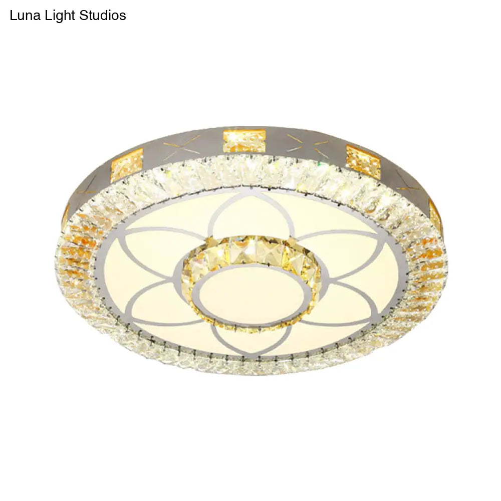 DecorBites™ DecorBites™ Modern Crystal LED Ceiling Light for Bedroom with White Flush Mount
