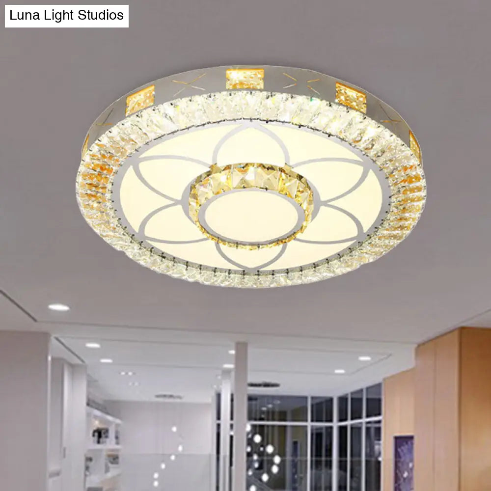 DecorBites™ DecorBites™ Modern Crystal LED Ceiling Light for Bedroom with White Flush Mount