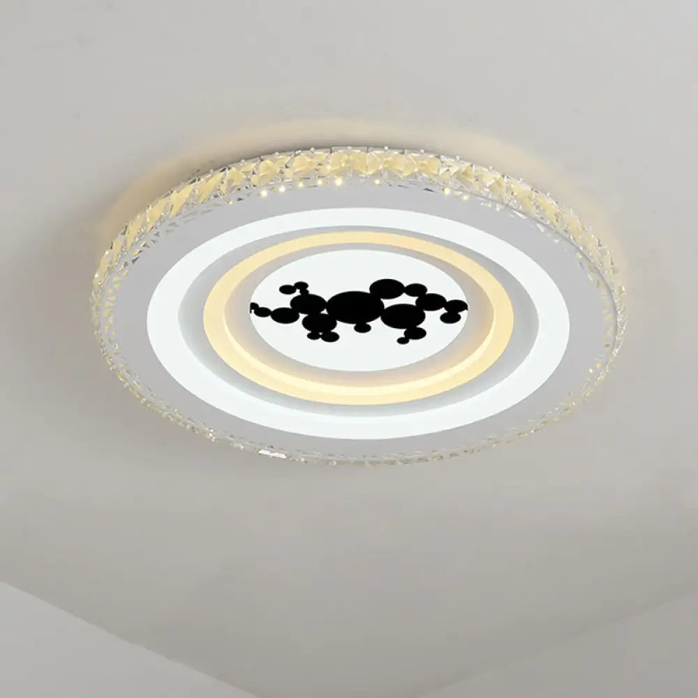 DecorBites™ DecorBites™ Modern Crystal LED Ceiling Light for Dining Rooms - Round Design, Flush Mount, White Finish