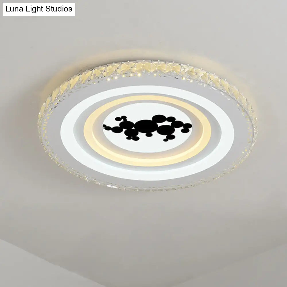 DecorBites™ DecorBites™ Modern Crystal LED Ceiling Light for Dining Rooms - Round Design, Flush Mount, White Finish
