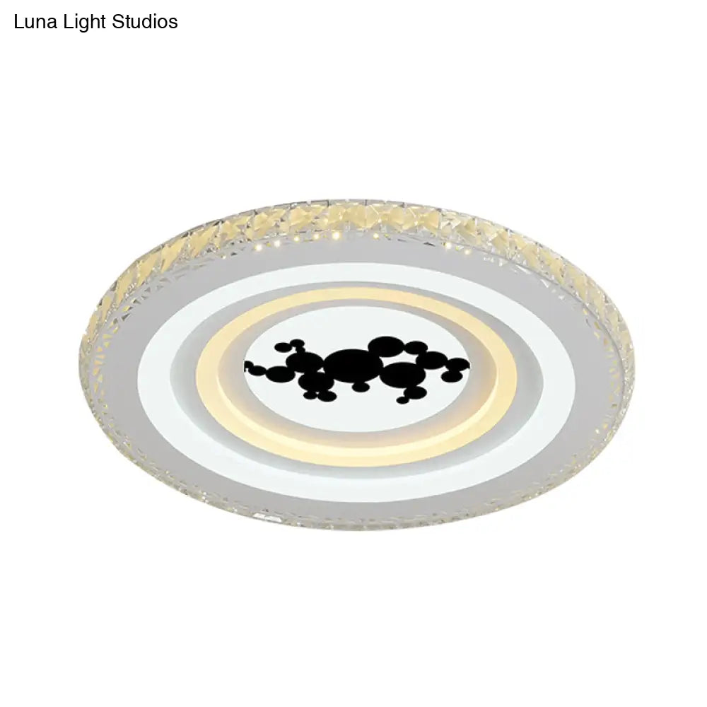 DecorBites™ DecorBites™ Modern Crystal LED Ceiling Light for Dining Rooms - Round Design, Flush Mount, White Finish