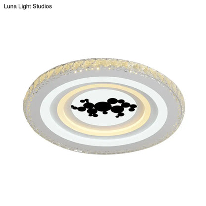DecorBites™ DecorBites™ Modern Crystal LED Ceiling Light for Dining Rooms - Round Design, Flush Mount, White Finish