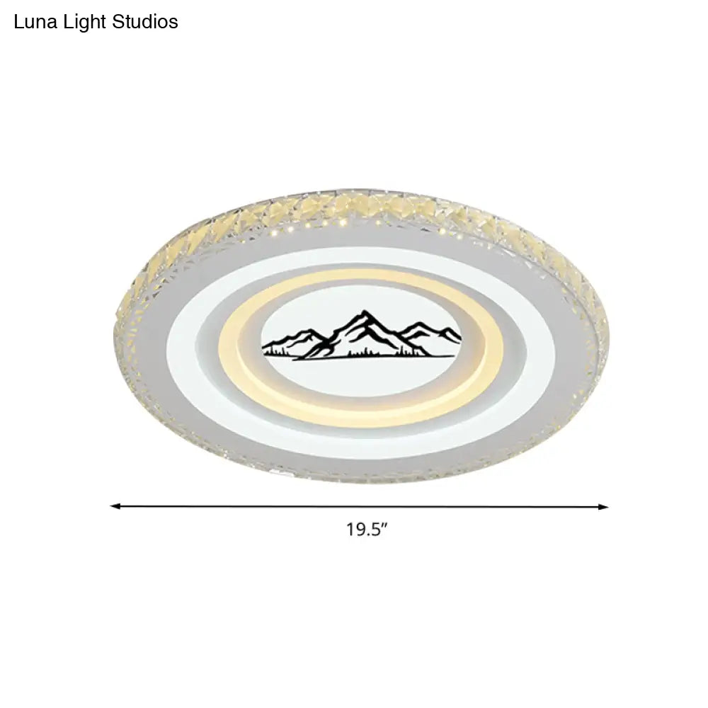DecorBites™ DecorBites™ Modern Crystal LED Ceiling Light for Dining Rooms - Round Design, Flush Mount, White Finish
