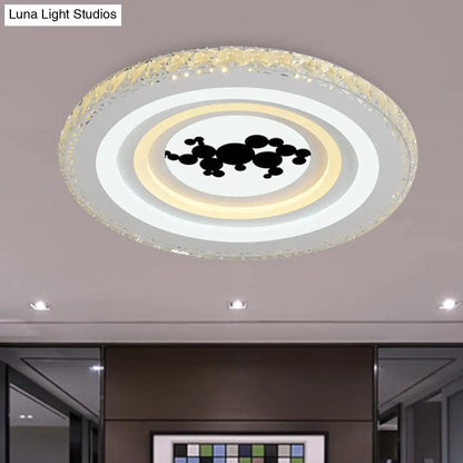 DecorBites™ DecorBites™ Modern Crystal LED Ceiling Light for Dining Rooms - Round Design, Flush Mount, White Finish