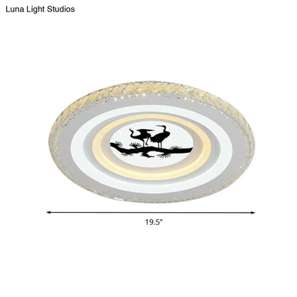 DecorBites™ DecorBites™ Modern Crystal LED Ceiling Light for Dining Rooms - Round Design, Flush Mount, White Finish