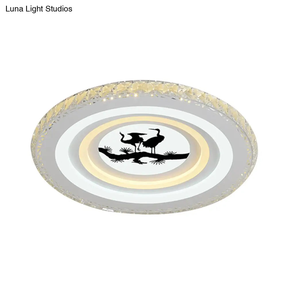DecorBites™ DecorBites™ Modern Crystal LED Ceiling Light for Dining Rooms - Round Design, Flush Mount, White Finish
