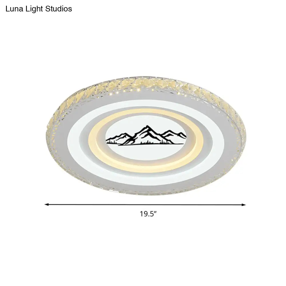 DecorBites™ DecorBites™ Modern Crystal LED Ceiling Light for Dining Rooms - Round Design, Flush Mount, White Finish