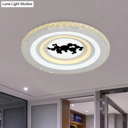 DecorBites™ DecorBites™ Modern Crystal LED Ceiling Light for Dining Rooms - Round Design, Flush Mount, White Finish