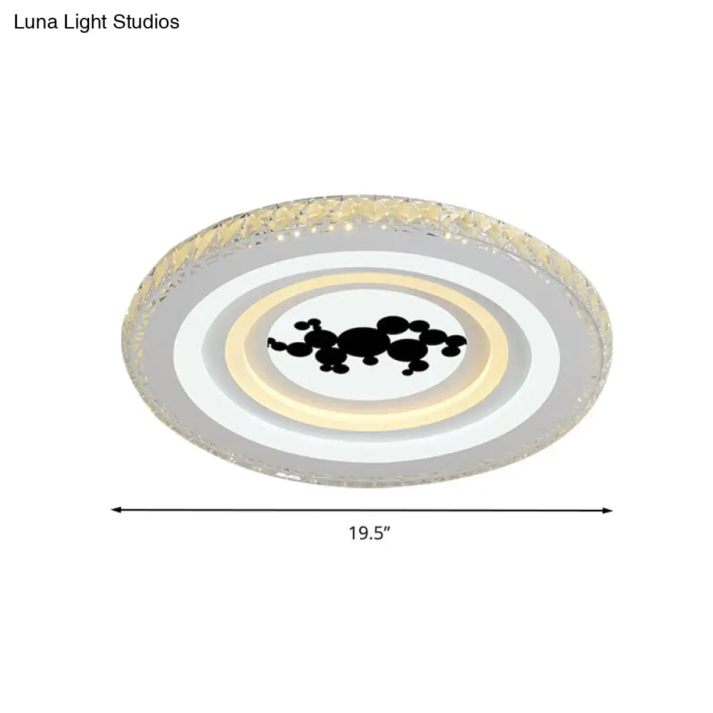 DecorBites™ DecorBites™ Modern Crystal LED Ceiling Light for Dining Rooms - Round Design, Flush Mount, White Finish
