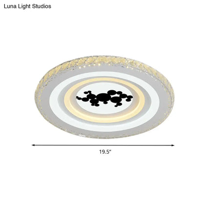 DecorBites™ DecorBites™ Modern Crystal LED Ceiling Light for Dining Rooms - Round Design, Flush Mount, White Finish