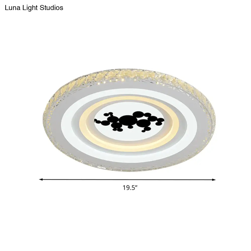 DecorBites™ DecorBites™ Modern Crystal LED Ceiling Light for Dining Rooms - Round Design, Flush Mount, White Finish