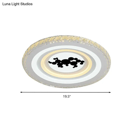 DecorBites™ DecorBites™ Modern Crystal LED Ceiling Light for Dining Rooms - Round Design, Flush Mount, White Finish
