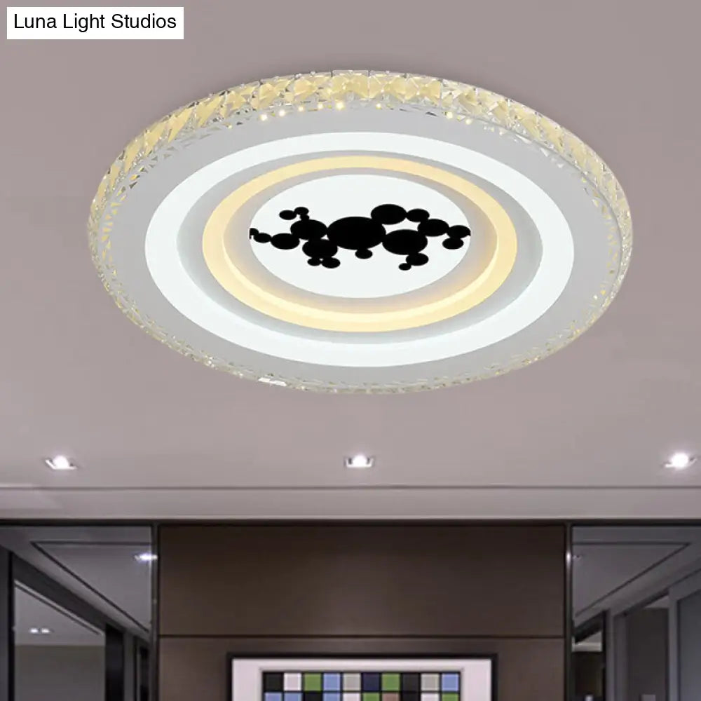 DecorBites™ DecorBites™ Modern Crystal LED Ceiling Light for Dining Rooms - Round Design, Flush Mount, White Finish