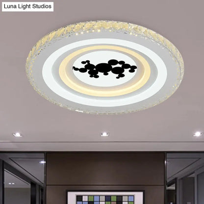 DecorBites™ DecorBites™ Modern Crystal LED Ceiling Light for Dining Rooms - Round Design, Flush Mount, White Finish