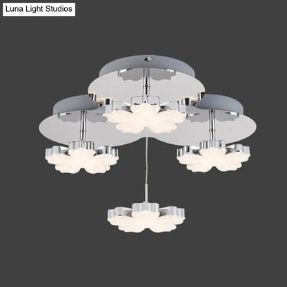 DecorBites™ DecorBites™ Modern Crystal LED Flush Mount Ceiling Light Fixture for Bedrooms - Chrome Petal Design