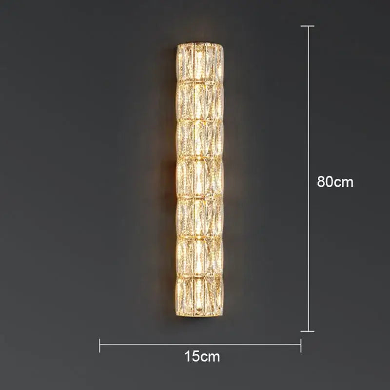 Modern crystal led wall lamp with textured glass design emitting warm glow for living room decorbites crystal led sconce