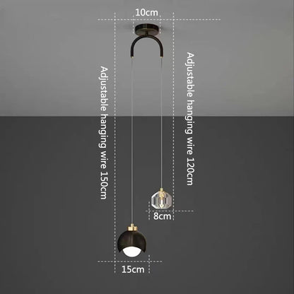 Modern Crystal Linear Pendant Light in Gold or Black - Decorbites