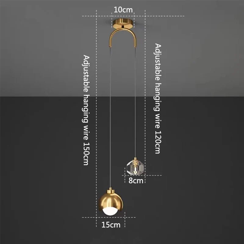 Modern Crystal Linear Pendant Light in Gold or Black - Decorbites