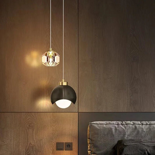 Modern Crystal Linear Pendant Light in Gold or Black - Decorbites