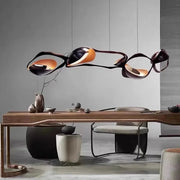 Modern Crystal Linear Pendant Light in Painted Iron - Decorbites