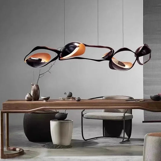Modern Crystal Linear Pendant Light in Painted Iron - Decorbites