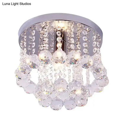 DecorBites™ DecorBites™ Modern Crystal Orb Ceiling Light, Nickel Finish, Semi Flush Mount Lamp - Available in Small, Medium or Large