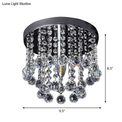 DecorBites™ DecorBites™ Modern Crystal Orb Ceiling Light, Nickel Finish, Semi Flush Mount Lamp - Available in Small, Medium or Large