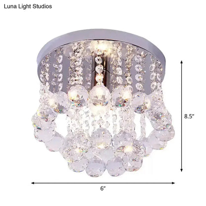 DecorBites™ DecorBites™ Modern Crystal Orb Ceiling Light, Nickel Finish, Semi Flush Mount Lamp - Available in Small, Medium or Large