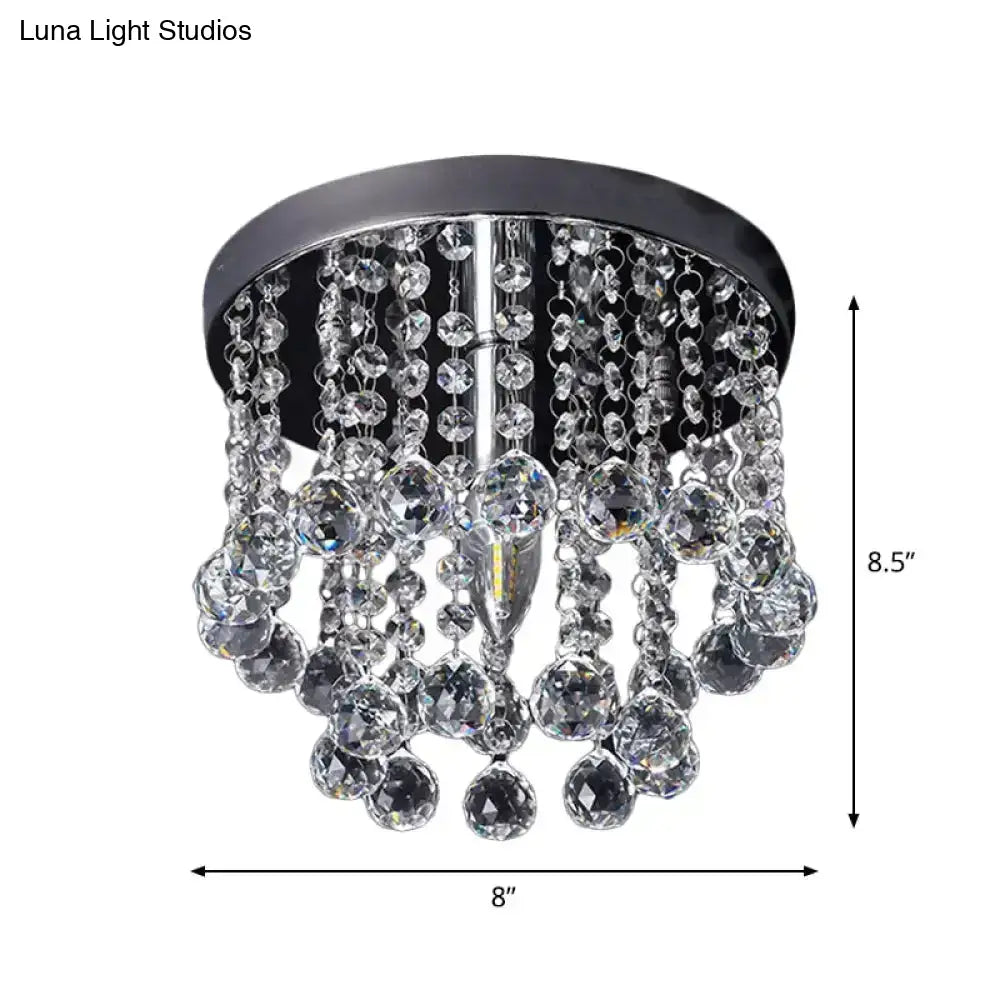 DecorBites™ DecorBites™ Modern Crystal Orb Ceiling Light, Nickel Finish, Semi Flush Mount Lamp - Available in Small, Medium or Large