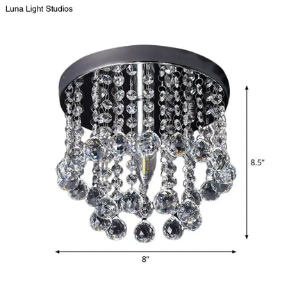 DecorBites™ DecorBites™ Modern Crystal Orb Ceiling Light, Nickel Finish, Semi Flush Mount Lamp - Available in Small, Medium or Large