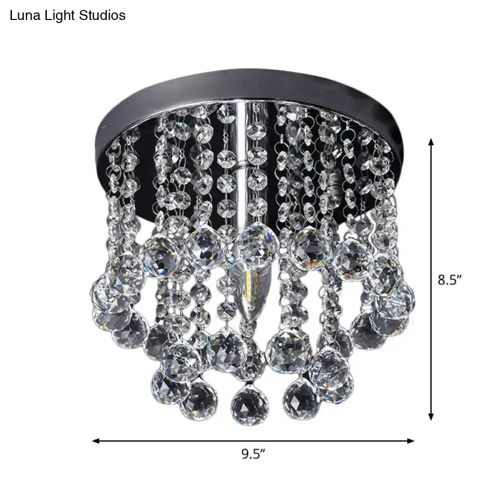 DecorBites™ DecorBites™ Modern Crystal Orb Ceiling Light, Nickel Finish, Semi Flush Mount Lamp - Available in Small, Medium or Large