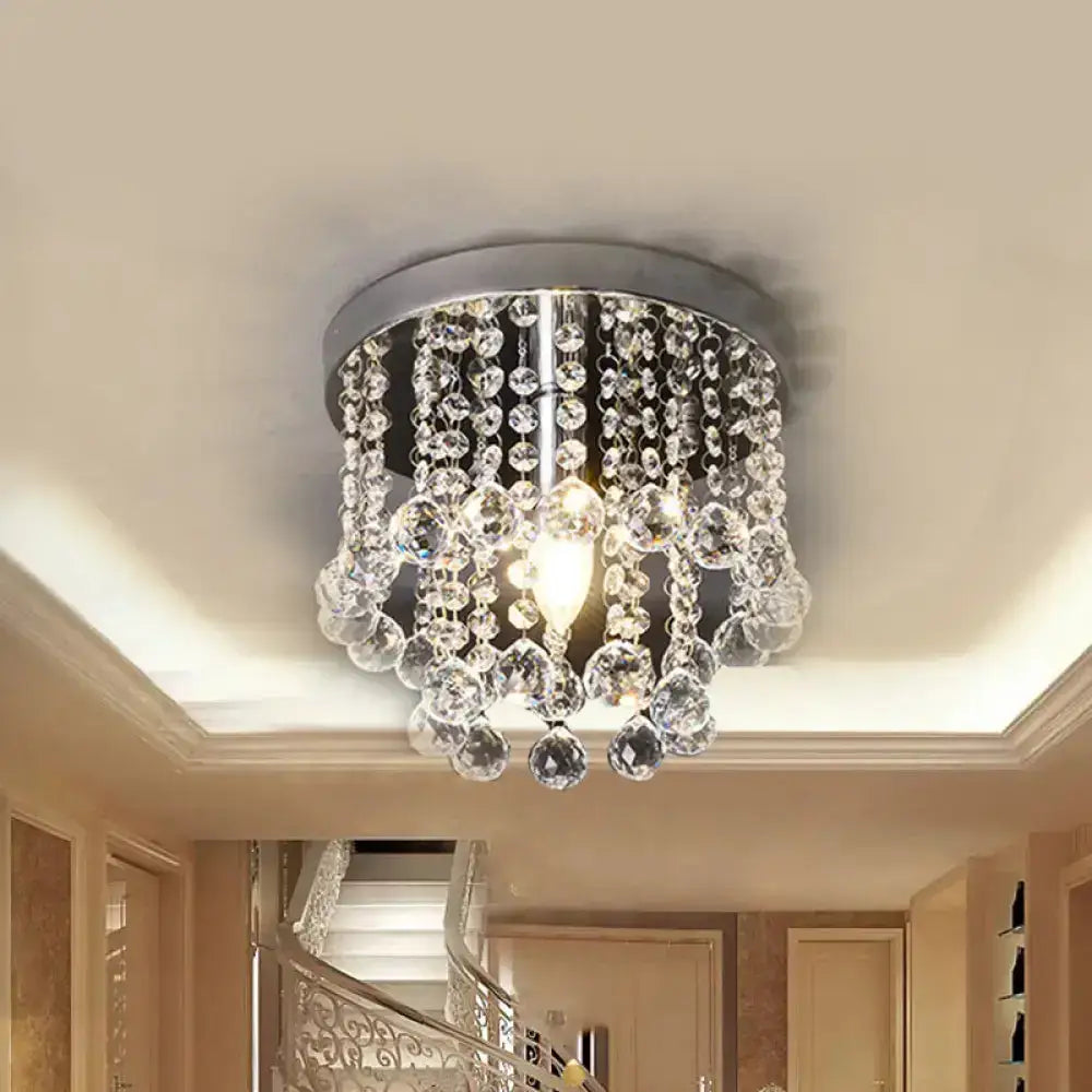 DecorBites™ DecorBites™ Modern Crystal Orb Ceiling Light, Nickel Finish, Semi Flush Mount Lamp - Available in Small, Medium or Large