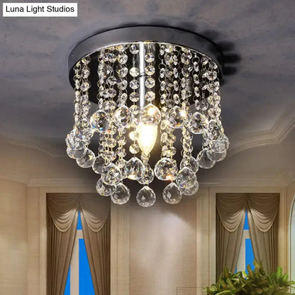 DecorBites™ DecorBites™ Modern Crystal Orb Ceiling Light, Nickel Finish, Semi Flush Mount Lamp - Available in Small, Medium or Large