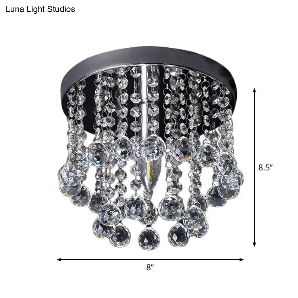 DecorBites™ DecorBites™ Modern Crystal Orb Ceiling Light, Nickel Finish, Semi Flush Mount Lamp - Available in Small, Medium or Large