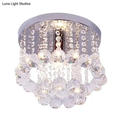 DecorBites™ DecorBites™ Modern Crystal Orb Ceiling Light, Nickel Finish, Semi Flush Mount Lamp - Available in Small, Medium or Large