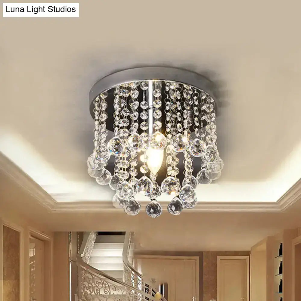 DecorBites™ DecorBites™ Modern Crystal Orb Ceiling Light, Nickel Finish, Semi Flush Mount Lamp - Available in Small, Medium or Large
