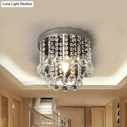 DecorBites™ DecorBites™ Modern Crystal Orb Ceiling Light, Nickel Finish, Semi Flush Mount Lamp - Available in Small, Medium or Large