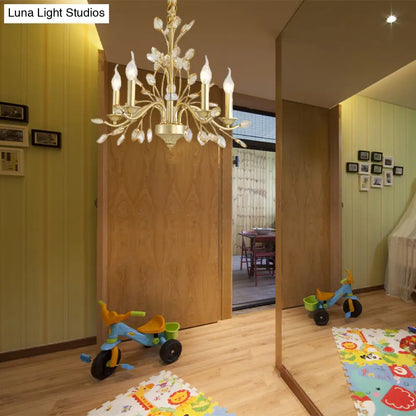 Lámpara de araña colgante moderna de cristal - Lámpara colgante de latón con bombillas de vela, 22"/27.5"/31.5" de ancho