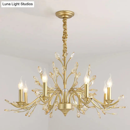 Lámpara de araña colgante moderna de cristal - Lámpara colgante de latón con bombillas de vela, 22"/27.5"/31.5" de ancho