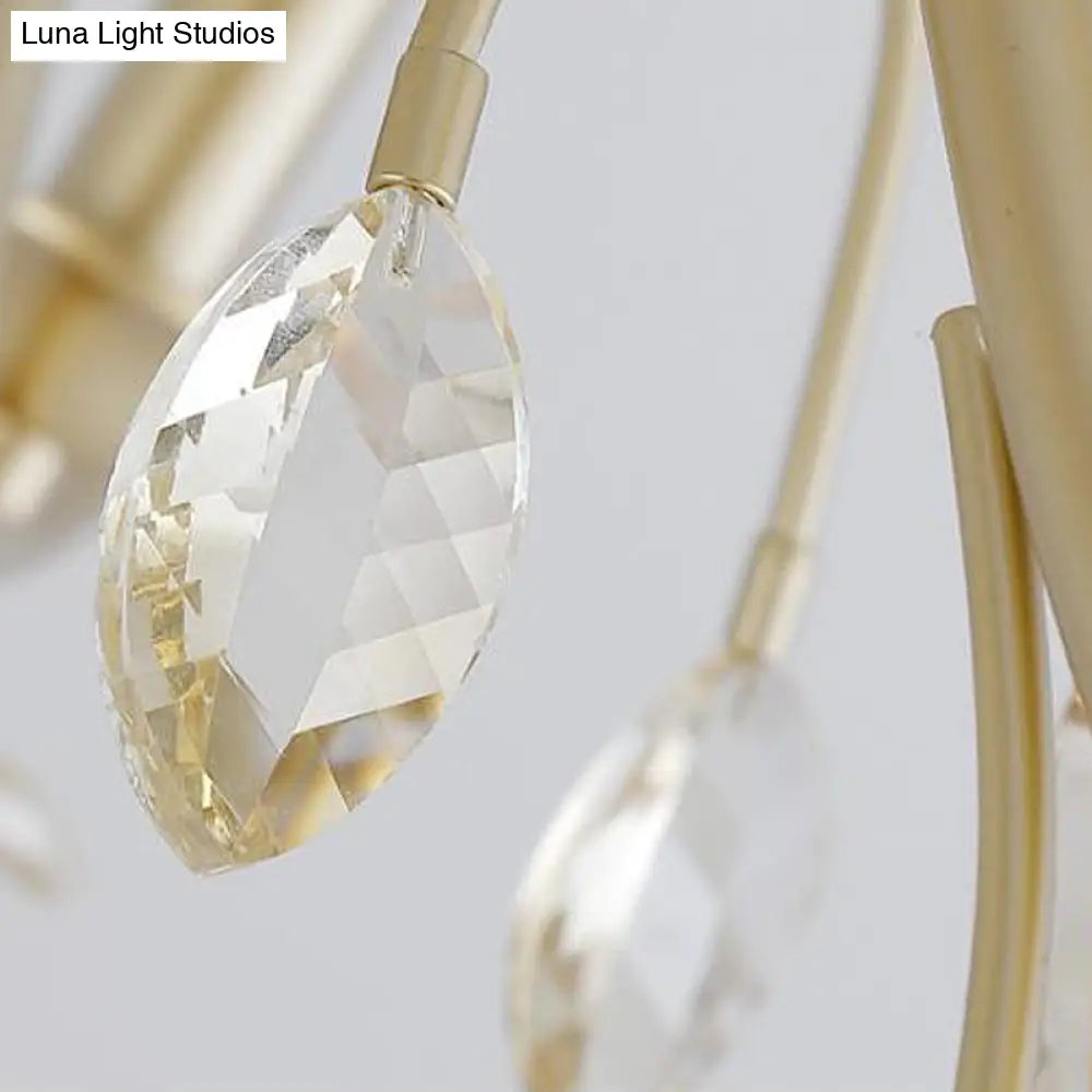 Lámpara de araña colgante moderna de cristal - Lámpara colgante de latón con bombillas de vela, 22"/27.5"/31.5" de ancho