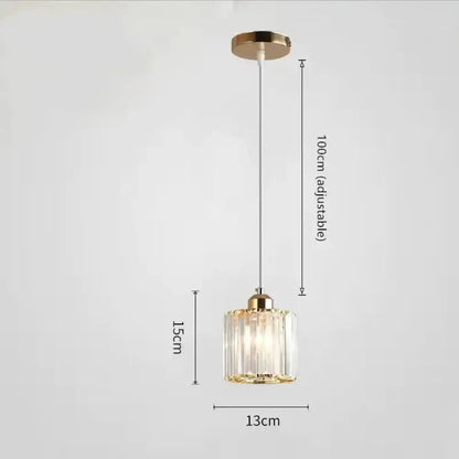 Modern Crystal Pendant Chandelier - Cylindrical Shape, Prismatic Crystals, Multi-Light Design