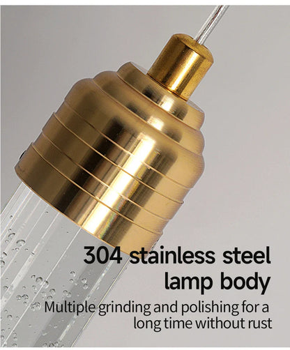 Modern Crystal Pendant Light with Gold Fixtures - Home Decor - Neutral light / 35CM