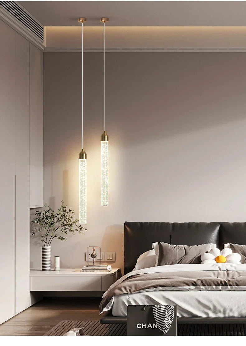 Modern Crystal Pendant Light with Gold Fixtures - Home Decor - Neutral light / 35CM