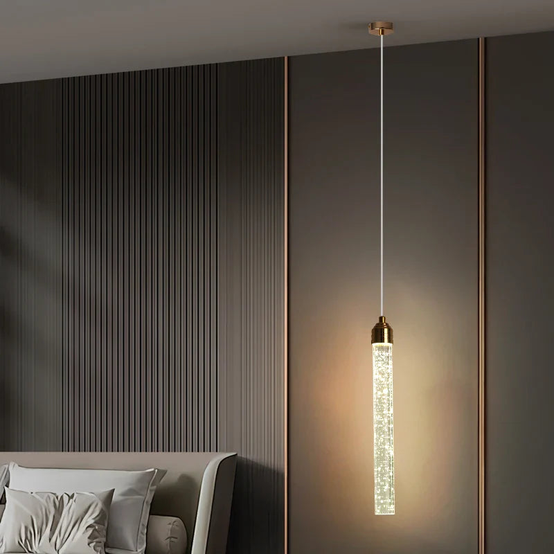 Modern Crystal Pendant Light with Gold Fixtures - Home Decor - Neutral light / 35CM